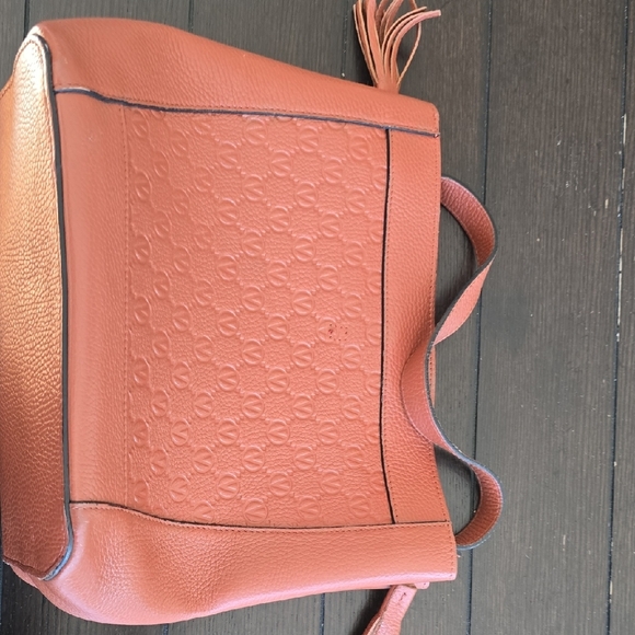 Mario Valentino Spa Elegant Tan Leather Tote Bag - Picture 5 of 9